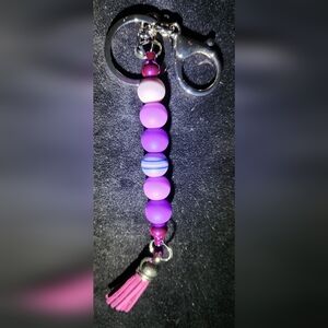 Purple Beaded Key Holder